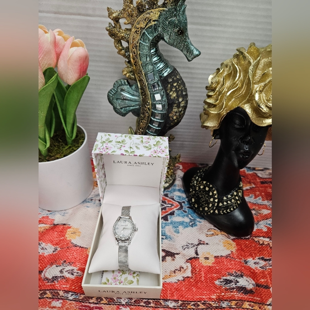 Laura Ashley Silver Watch with Round Face